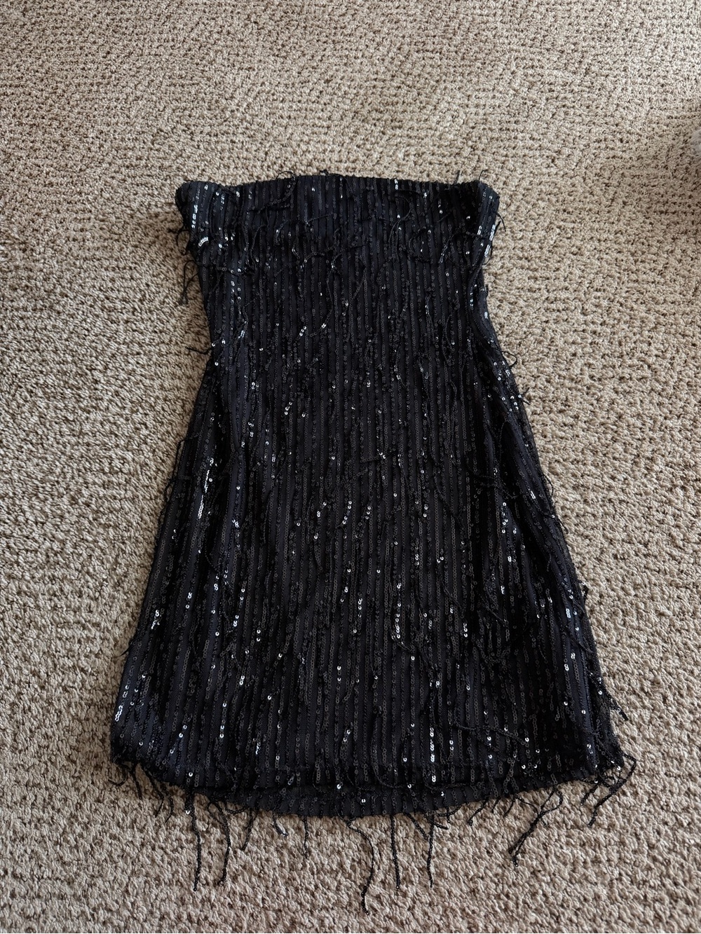 wild fable Black Sequin Strapless Mini Dress